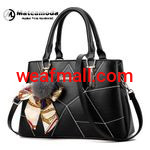 Mateamoda Women Handbag Shoulder Crossbody Bag Ladies Purse PU Leather Large Capacity Fashion Bag DS310 Black