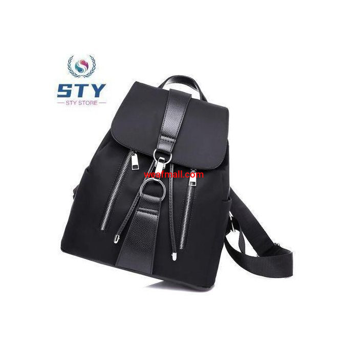 STY Ladies Backpack Bag Black | STY BB-1004A Women Oxford Cloth Rucksack Travel School Casual Shoulder Bag